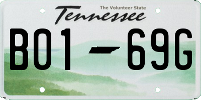 TN license plate B0169G