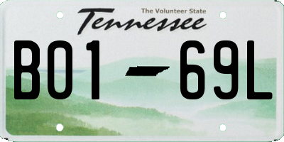 TN license plate B0169L
