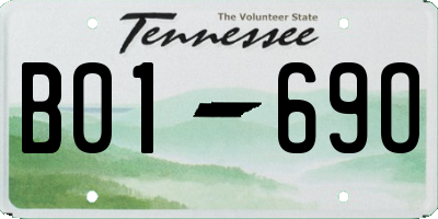 TN license plate B0169O