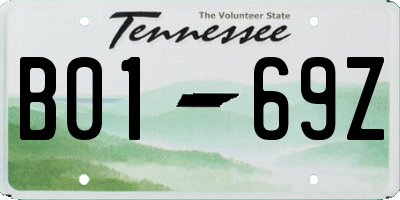 TN license plate B0169Z