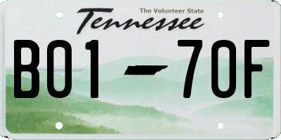 TN license plate B0170F