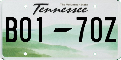 TN license plate B0170Z