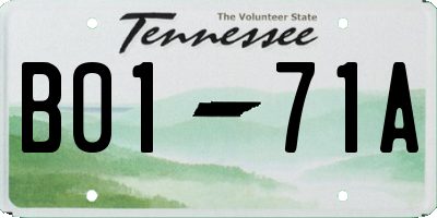 TN license plate B0171A