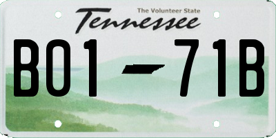TN license plate B0171B
