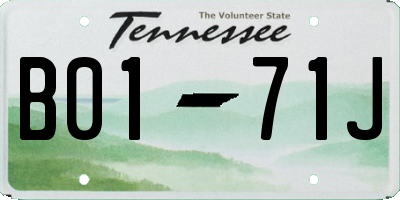 TN license plate B0171J
