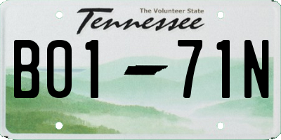 TN license plate B0171N