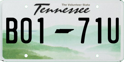 TN license plate B0171U