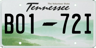 TN license plate B0172I