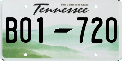 TN license plate B0172O