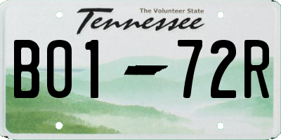 TN license plate B0172R