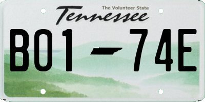 TN license plate B0174E