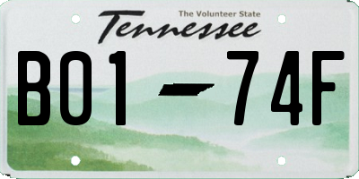 TN license plate B0174F