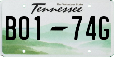 TN license plate B0174G