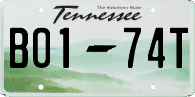 TN license plate B0174T