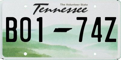 TN license plate B0174Z