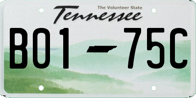 TN license plate B0175C