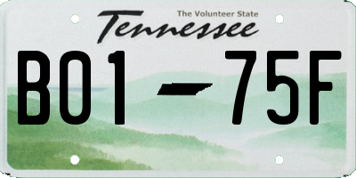 TN license plate B0175F