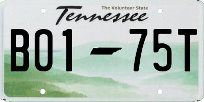 TN license plate B0175T