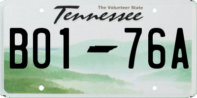 TN license plate B0176A