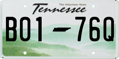 TN license plate B0176Q