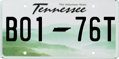 TN license plate B0176T