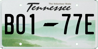 TN license plate B0177E