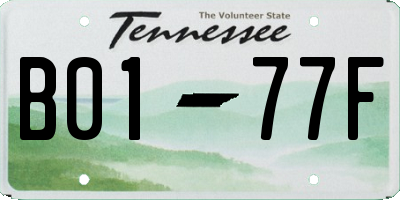 TN license plate B0177F