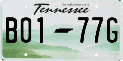 TN license plate B0177G