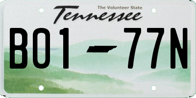 TN license plate B0177N