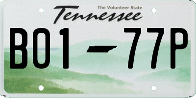 TN license plate B0177P
