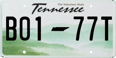 TN license plate B0177T