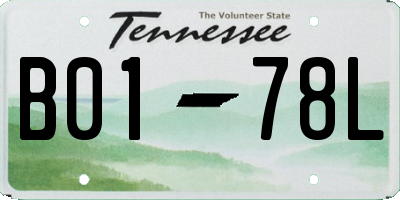 TN license plate B0178L