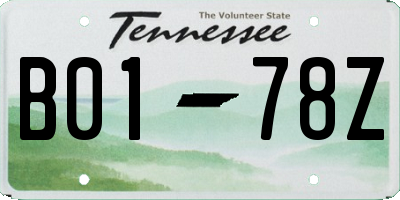 TN license plate B0178Z