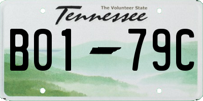 TN license plate B0179C