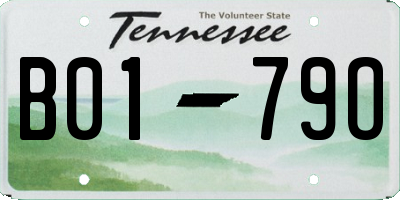 TN license plate B0179O
