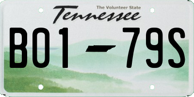TN license plate B0179S