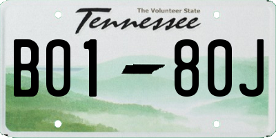 TN license plate B0180J
