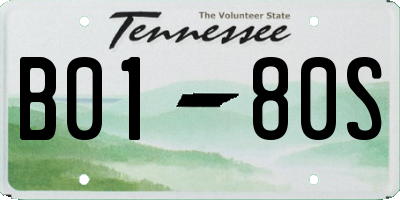 TN license plate B0180S