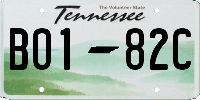 TN license plate B0182C