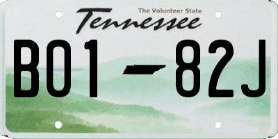 TN license plate B0182J