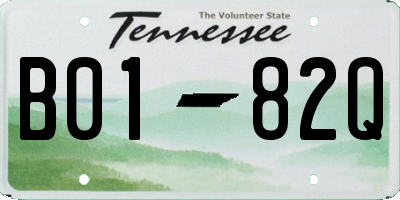 TN license plate B0182Q