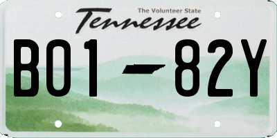 TN license plate B0182Y