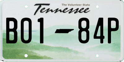 TN license plate B0184P