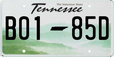 TN license plate B0185D