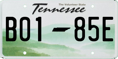 TN license plate B0185E