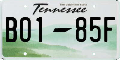TN license plate B0185F