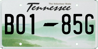 TN license plate B0185G