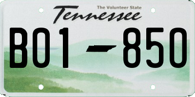 TN license plate B0185O