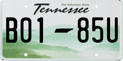TN license plate B0185U