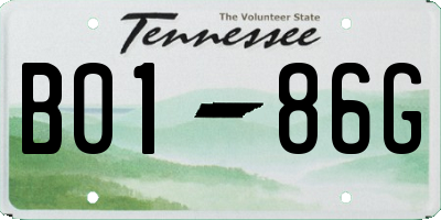 TN license plate B0186G